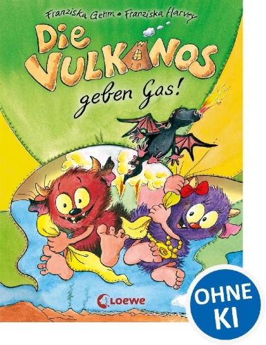 Buchcover und Innenansicht für das Buch: Die Vulkanos geben Gas!