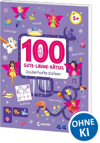Buchcover und Innenansicht für das Buch: 100 jeux amusants fées des neiges