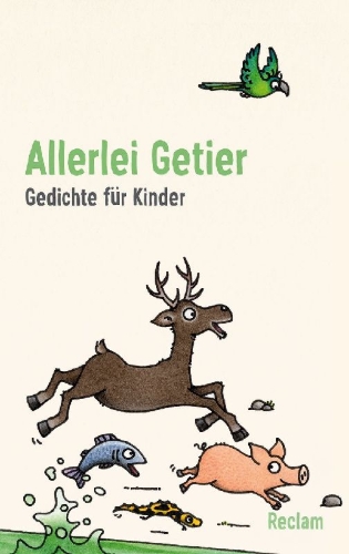 Buchcover und Innenansicht für das Buch: Allerlei Getier. Gedichte für Kinder