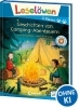 Buchcover und Innenansicht für das Buch: Leselöwen 2. Klasse - Geschichten von Camping-Abenteuern
