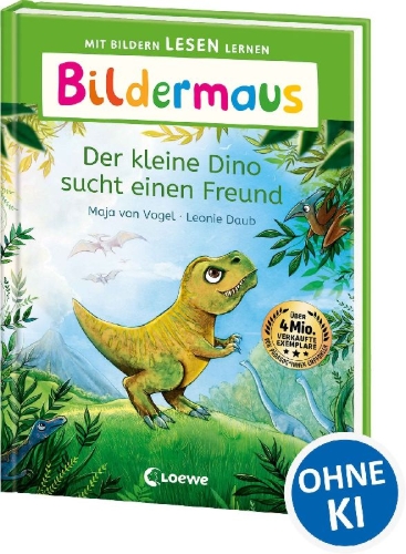 Buchcover und Innenansicht für das Buch: Bildermaus - Der kleine Dino sucht einen Freund