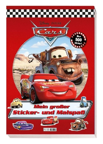 Buchcover und Innenansicht für das Buch: Disney PIXAR Cars: Mein großer Sticker- und Malspaß