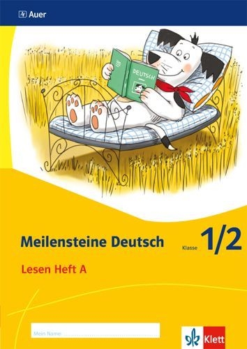 Buchcover und Innenansicht für das Buch: Meilensteine Deutsch. Lesestrategien. Heft 1 Klasse 1/2. Ausgabe ab 2017