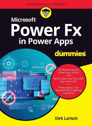 Buchcover und Innenansicht für das Buch: Microsoft Power Fx in Power Apps für Dummies