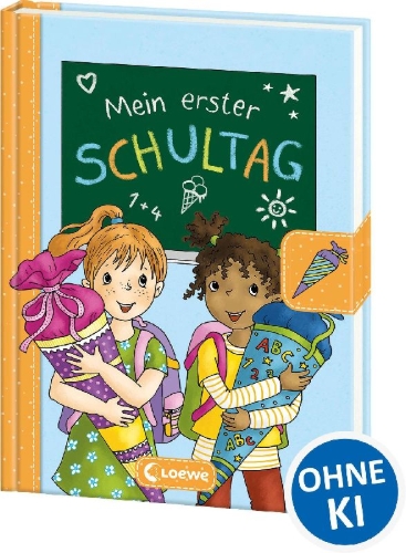 Buchcover und Innenansicht für das Buch: Mein erster Schultag - Mädchen (Hellblau)