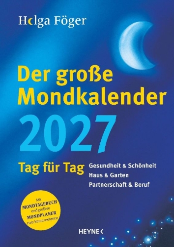Buchcover und Innenansicht für das Buch: Der große Mondkalender 2027