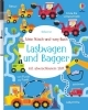 Buchcover und Innenansicht für das Buch: Mein Wisch-und-weg-Buch: Lastwagen und Bagger