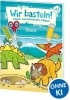 Buchcover und Innenansicht für das Buch: Wir basteln! - Malen, Ausschneiden, Kleben - Dinos