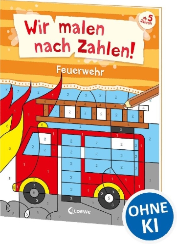 Buchcover und Innenansicht für das Buch: Mes Coloriages Magiques - Les Pompiers