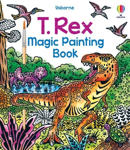 Buchcover und Innenansicht für das Buch: T. Rex Magic Painting Book