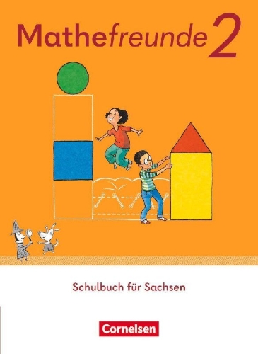 Buchcover und Innenansicht für das Buch: Mathefreunde 2. Schuljahr. Sachsen - Schulbuch mit Buchtaucher-App