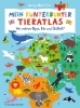 Buchcover und Innenansicht für das Buch: Mein kunterbunter Tieratlas