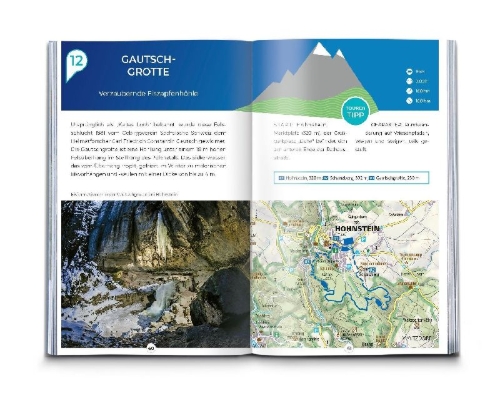 Buchcover und Innenansicht für das Buch: KOMPASS Inspiration Sächsische Schweiz & Böhmische Schweiz
