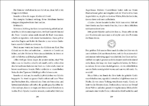 Buchcover und Innenansicht für das Buch: Ophelia und die Bernsteinchroniken