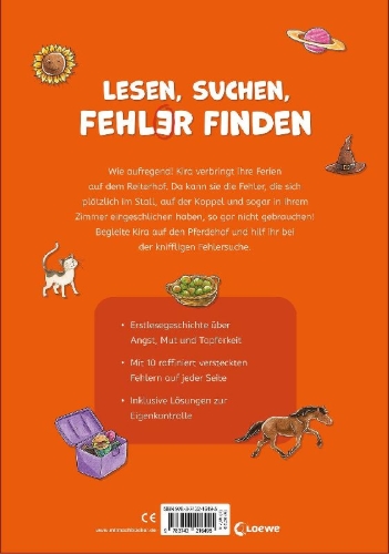Buchcover und Innenansicht für das Buch: Mein Fehler-Such-Buch - Auf dem Reiterhof