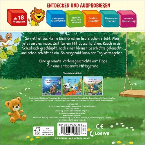 Buchcover und Innenansicht für das Buch: Mittagsschlaf, Mittagsruh, schon fallen dir die Augen zu