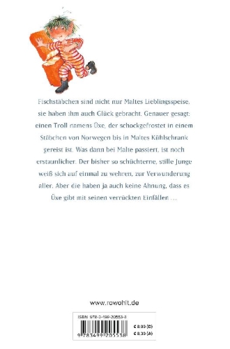 Buchcover und Innenansicht für das Buch: Üxe, der Fischstäbchen-Troll