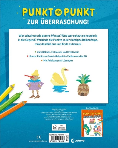 Buchcover und Innenansicht für das Buch: Punkt-zu-Punkt-Ausmalbuch (blau)