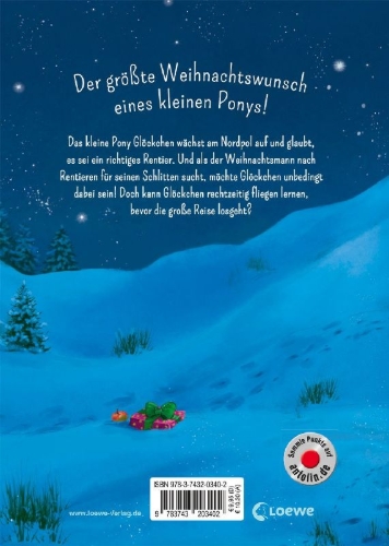 Buchcover und Innenansicht für das Buch: Glöckchen, das Weihnachtspony (Band 1) - Das Wunder vom Nordpol