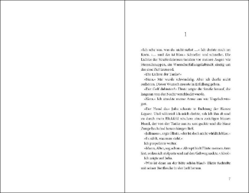 Buchcover und Innenansicht für das Buch: Unsere blauen Nächte