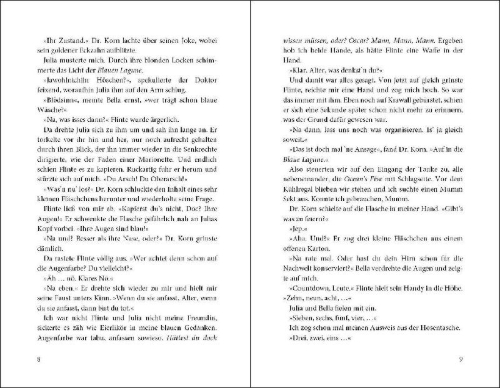 Buchcover und Innenansicht für das Buch: Unsere blauen Nächte