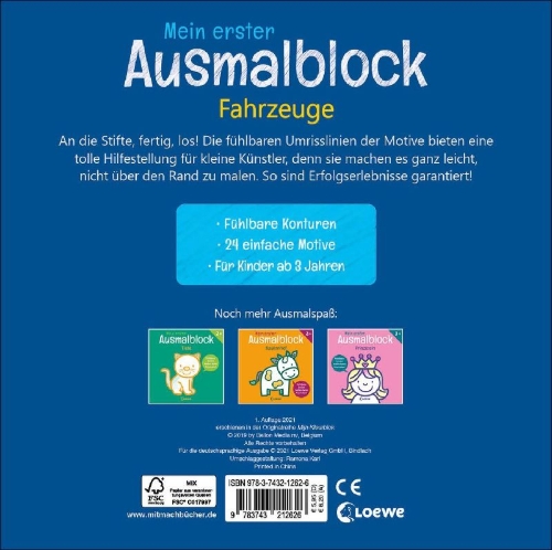 Buchcover und Innenansicht für das Buch: Mijn Kleurblok - Voertuigen