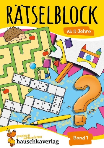 Buchcover und Innenansicht für das Buch: Rätselblock ab 5 Jahre, Band 1, A5-Block