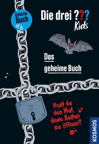 Buchcover und Innenansicht für das Buch: Die drei ??? Kids, Das geheime Buch