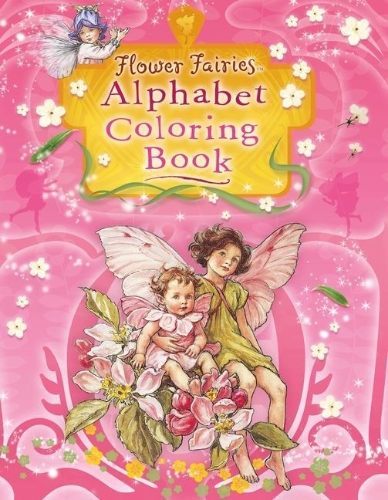Buchcover und Innenansicht für das Buch: Flower Fairies Alphabet Coloring Book
