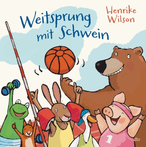 Buchcover und Innenansicht für das Buch: Weitsprung mit Schwein