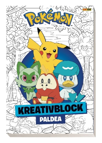 Buchcover und Innenansicht für das Buch: Pokémon: Kreativblock Paldea