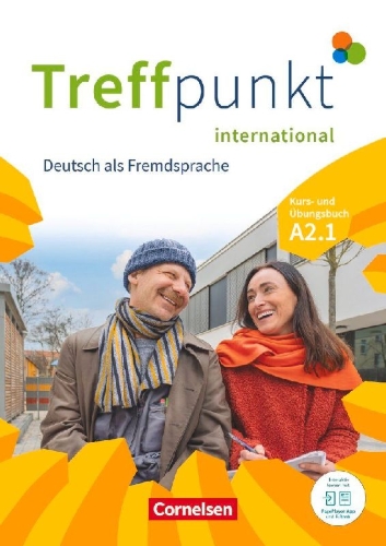 Buchcover und Innenansicht für das Buch: Treffpunkt. Deutsch als Zweitsprache in Alltag & Beruf A2. Teilband 01 - Internationale Ausgabe - Kursbuch und Übungsbuch