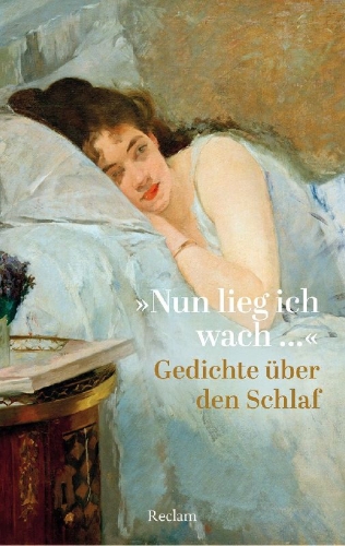 Buchcover und Innenansicht für das Buch: 'Nun lieg ich wach ...'. Gedichte über den Schlaf