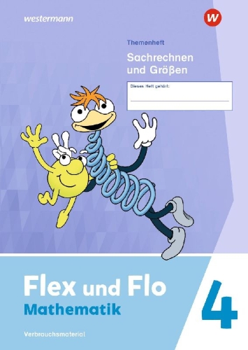 Buchcover und Innenansicht für das Buch: Flex und Flo 4. Themenheft Sachrechen und Größen: Verbrauchsmaterial