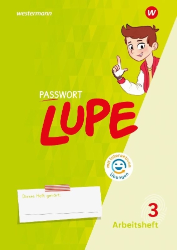 Buchcover und Innenansicht für das Buch: PASSWORT LUPE - Sprachbuch 3. Arbeitsheft mit interaktiven Übungen