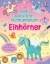 Buchcover und Innenansicht für das Buch: Mein Alles-drin-Mitmachbuch: Einhörner