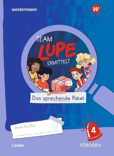 Buchcover und Innenansicht für das Buch: TEAM LUPE ERMITTELT - Übungshefte. Lesen FÖRDERN 4