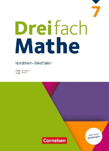 Buchcover und Innenansicht für das Buch: Dreifach Mathe 7. Schuljahr. Nordrhein-Westfalen - Schülerbuch
