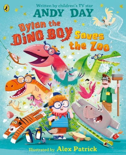Buchcover und Innenansicht für das Buch: Dylan the Dino Boy Saves the Zoo