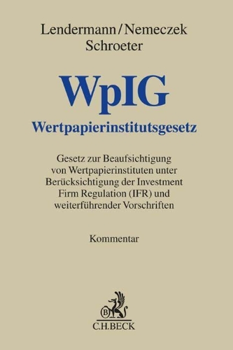 Buchcover und Innenansicht für das Buch: Wertpapierinstitutsgesetz. WpIG