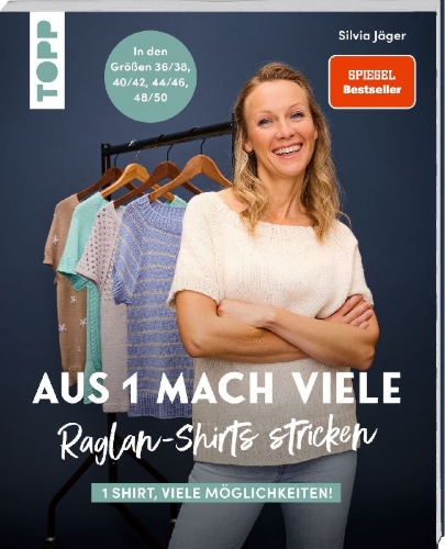 Buchcover und Innenansicht für das Buch: Aus 1 mach viele. Raglan-Shirts stricken