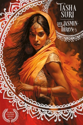 Buchcover und Innenansicht für das Buch: Der Jasmin-Thron (Die brennenden Reiche 1): Eine sapphische Romantasy | World-Fantasy-Award-Gewinner und Booktok-Sensation! | Collector's Edition mit Farbschnitt, Lesebändchen und Mini-Print