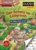 Buchcover und Innenansicht für das Buch: Duden Leseprofi - Mit Bildern lesen lernen: Der Schatz im Labyrinth