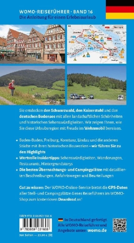 Buchcover und Innenansicht für das Buch: Entdeckertouren mit dem Wohnmobil Schwarzwald und deutscher Bodensee