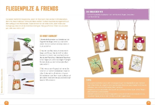 Buchcover und Innenansicht für das Buch: Buchseiten-Upcycling