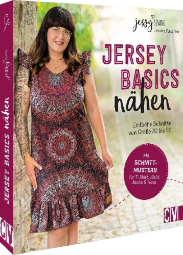 Buchcover und Innenansicht für das Buch: Jersey-Basics nähen