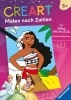 Buchcover und Innenansicht für das Buch: CreArt Malen nach Zahlen ab 5 Disney Prinzessinnen - Starke Mädchen