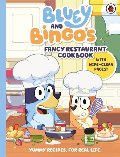 Buchcover und Innenansicht für das Buch: Bluey: Bluey and Bingo's Fancy Restaurant Cookbook