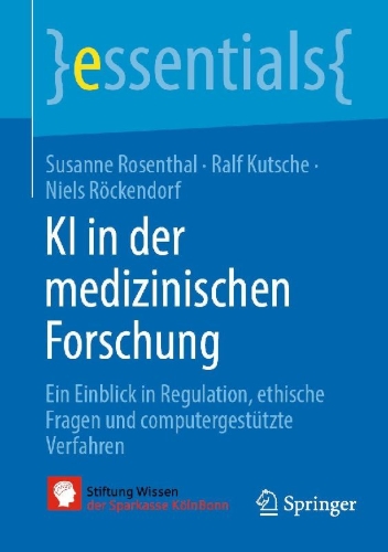 Buchcover und Innenansicht für das Buch: KI in der medizinischen Forschung