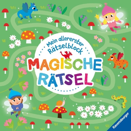 Buchcover und Innenansicht für das Buch: Mein allererster Rätselblock: Magische Rätsel
